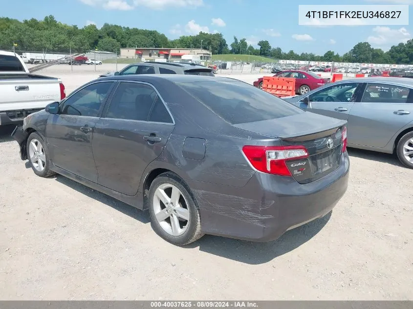 2014 Toyota Camry Se VIN: 4T1BF1FK2EU346827 Lot: 40037625