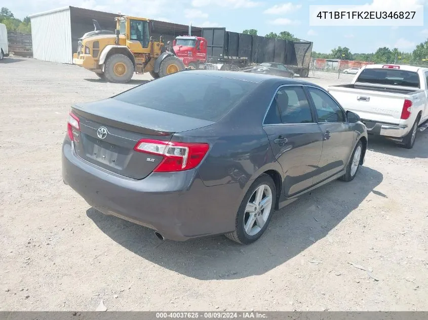 2014 Toyota Camry Se VIN: 4T1BF1FK2EU346827 Lot: 40037625