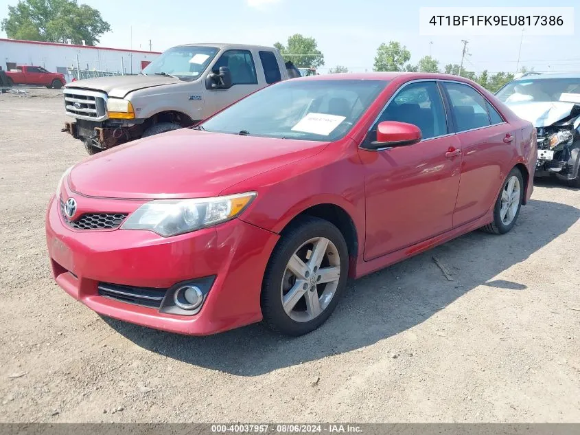 2014 Toyota Camry Se VIN: 4T1BF1FK9EU817386 Lot: 40037957