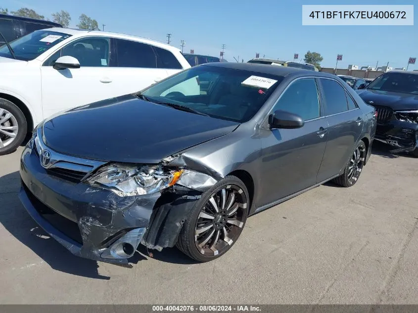 2014 Toyota Camry Le VIN: 4T1BF1FK7EU400672 Lot: 40042076