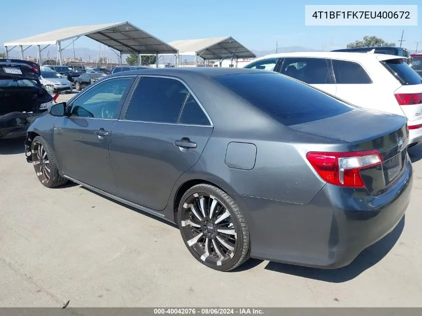 2014 Toyota Camry Le VIN: 4T1BF1FK7EU400672 Lot: 40042076