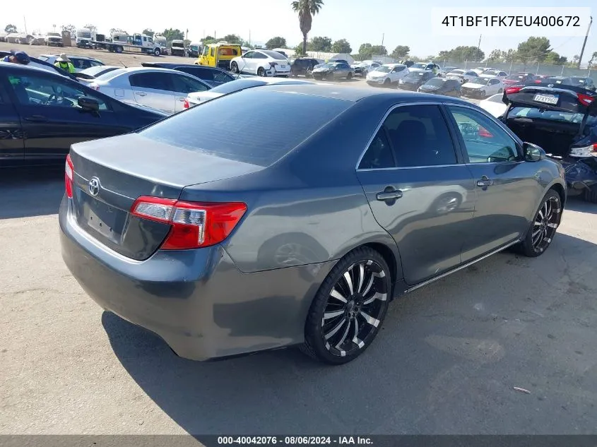 2014 Toyota Camry Le VIN: 4T1BF1FK7EU400672 Lot: 40042076