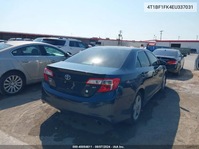 2014 Toyota Camry Se VIN: 4T1BF1FK4EU337031 Lot: 40054611