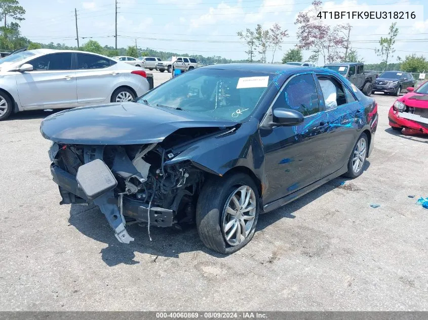 2014 Toyota Camry Se VIN: 4T1BF1FK9EU318216 Lot: 40060869