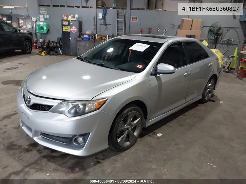 2014 Toyota Camry Se Sport VIN: 4T1BF1FK6EU360827 Lot: 40066491