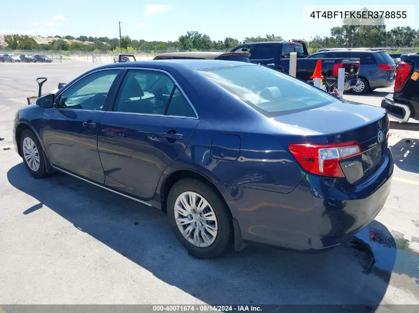 2014 Toyota Camry Le VIN: 4T4BF1FK5ER378855 Lot: 40071674