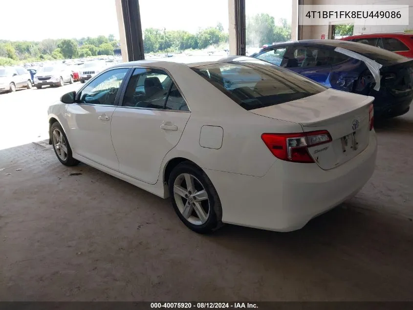 2014 Toyota Camry Se VIN: 4T1BF1FK8EU449086 Lot: 40075920