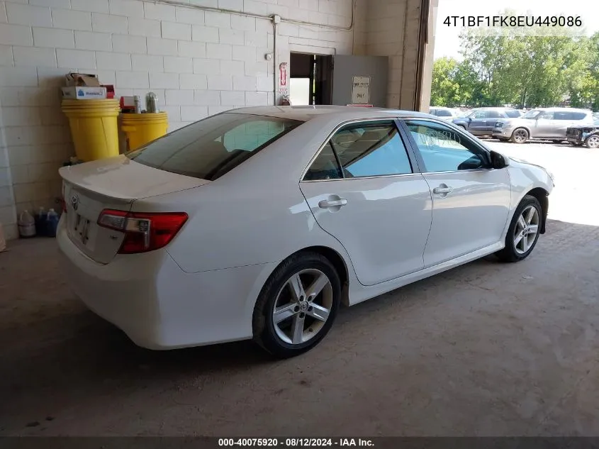 2014 Toyota Camry Se VIN: 4T1BF1FK8EU449086 Lot: 40075920