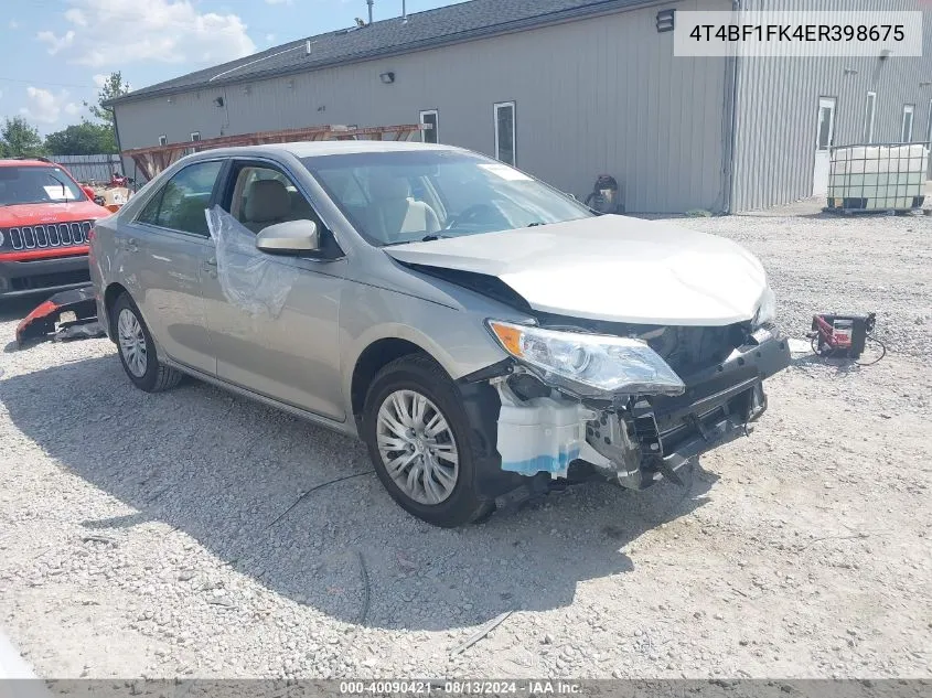 2014 Toyota Camry L/Se/Le/Xle VIN: 4T4BF1FK4ER398675 Lot: 40090421