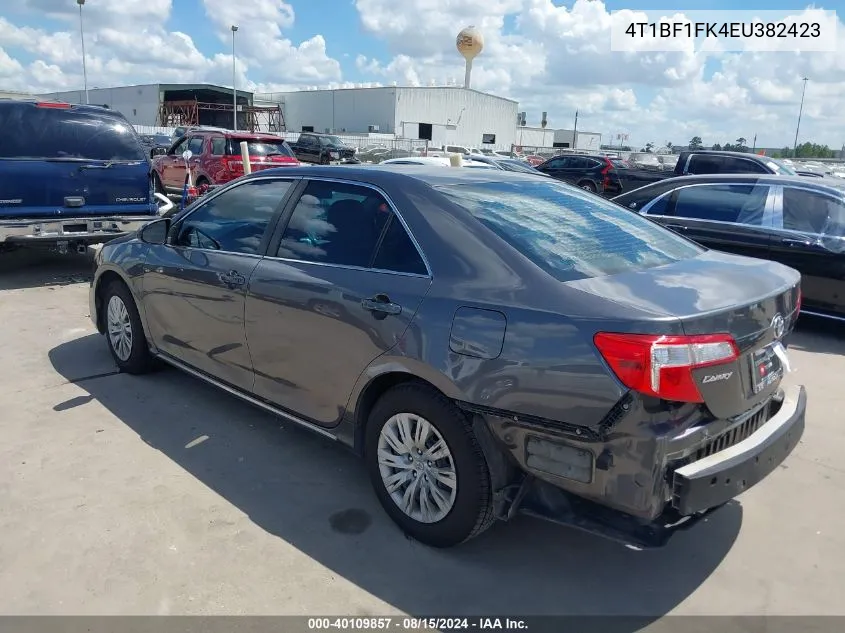 2014 Toyota Camry Le VIN: 4T1BF1FK4EU382423 Lot: 40109857