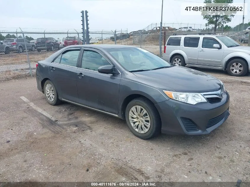 2014 Toyota Camry Le VIN: 4T4BF1FK5ER370562 Lot: 40111676