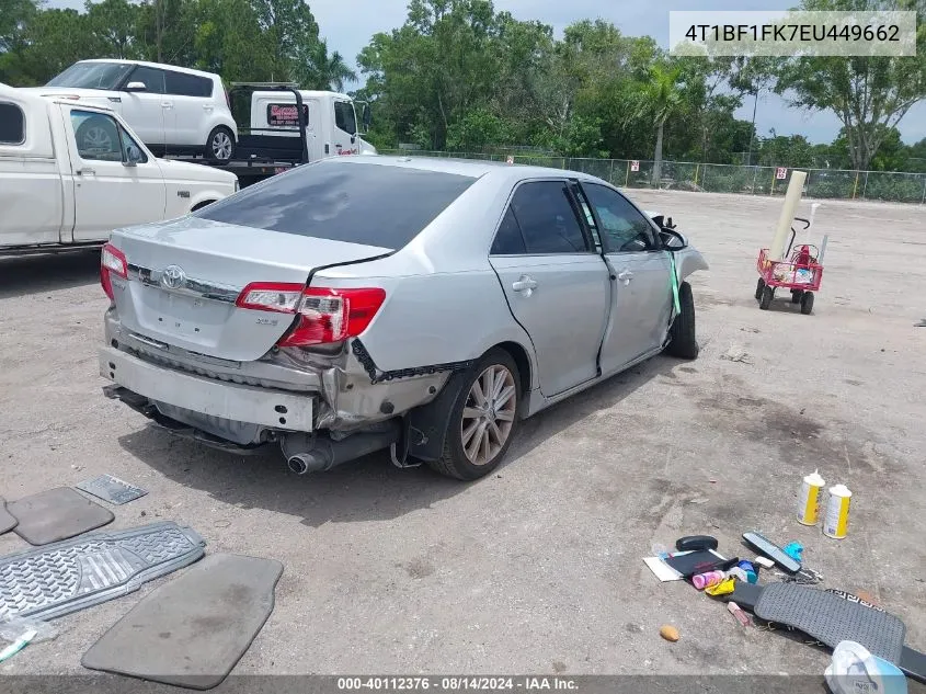 2014 Toyota Camry Xle VIN: 4T1BF1FK7EU449662 Lot: 40112376