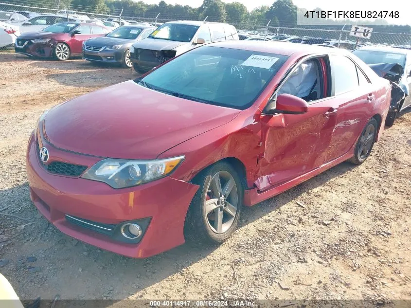 2014 Toyota Camry Se VIN: 4T1BF1FK8EU824748 Lot: 40114917