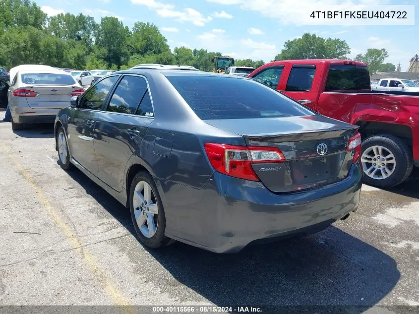 2014 Toyota Camry Se VIN: 4T1BF1FK5EU404722 Lot: 40115566