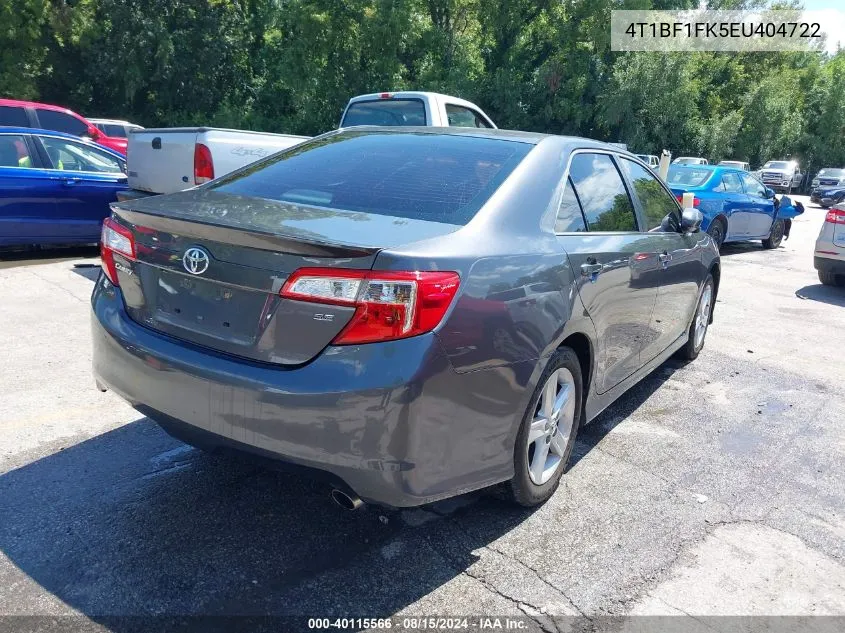 2014 Toyota Camry Se VIN: 4T1BF1FK5EU404722 Lot: 40115566