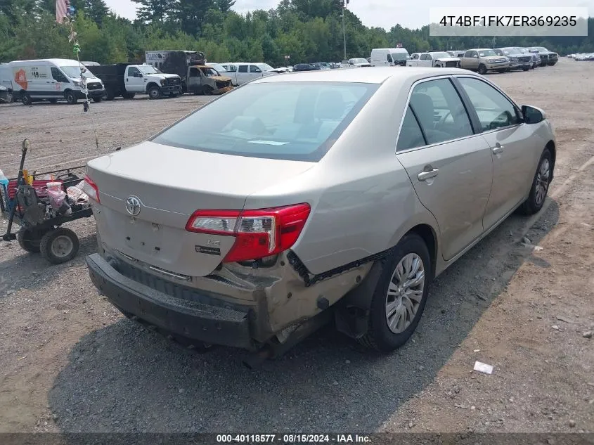 2014 Toyota Camry Le VIN: 4T4BF1FK7ER369235 Lot: 40118577