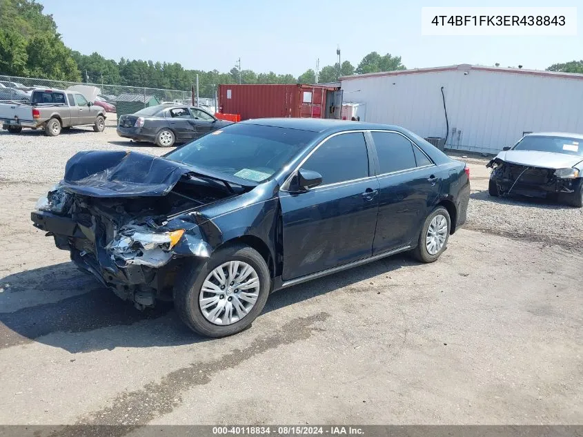 2014 Toyota Camry Le VIN: 4T4BF1FK3ER438843 Lot: 40118834