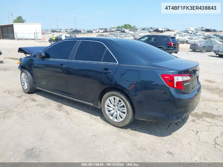 2014 Toyota Camry Le VIN: 4T4BF1FK3ER438843 Lot: 40118834