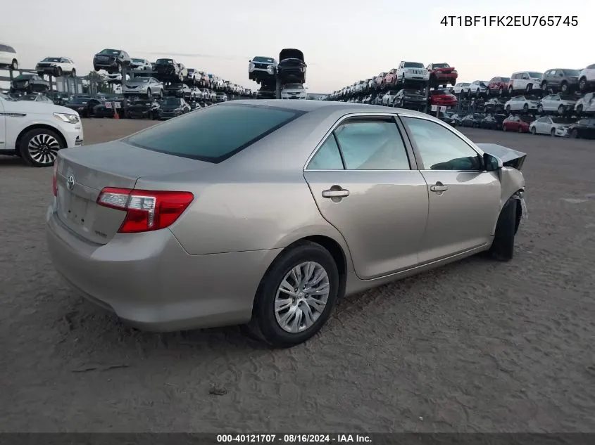 4T1BF1FK2EU765745 2014 Toyota Camry L