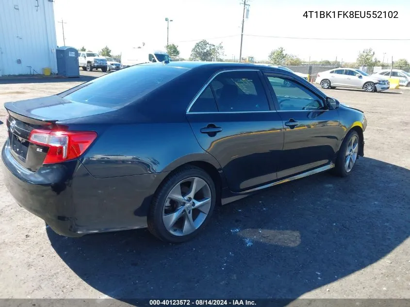 2014 Toyota Camry Se V6 VIN: 4T1BK1FK8EU552102 Lot: 40123572