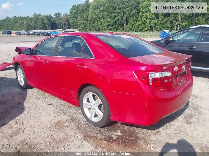 2014 Toyota Camry Se VIN: 4T1BF1FK5EU839725 Lot: 40138883