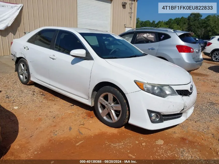 2014 Toyota Camry L/Se/Le/Xle VIN: 4T1BF1FK0EU822833 Lot: 40139368