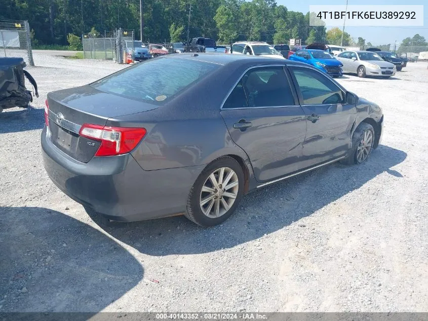 2014 Toyota Camry L/Se/Le/Xle VIN: 4T1BF1FK6EU389292 Lot: 40143352