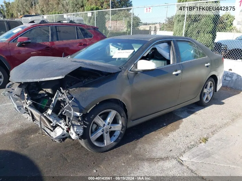 2014 Toyota Camry Se VIN: 4T1BF1FK0EU442875 Lot: 40143561