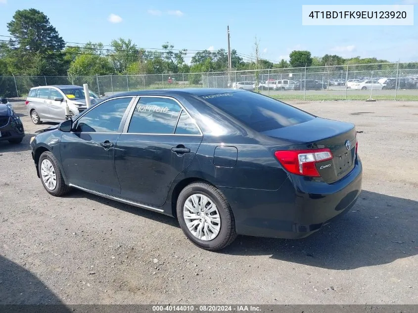 2014 Toyota Camry Hybrid Hybrid/Le/Xle VIN: 4T1BD1FK9EU123920 Lot: 40144010