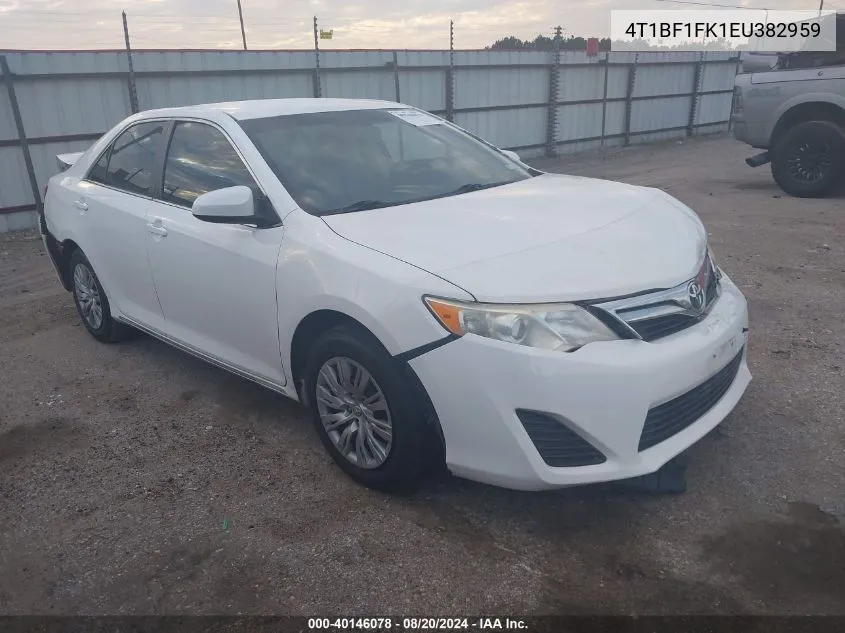 2014 Toyota Camry L/Se/Le/Xle VIN: 4T1BF1FK1EU382959 Lot: 40146078