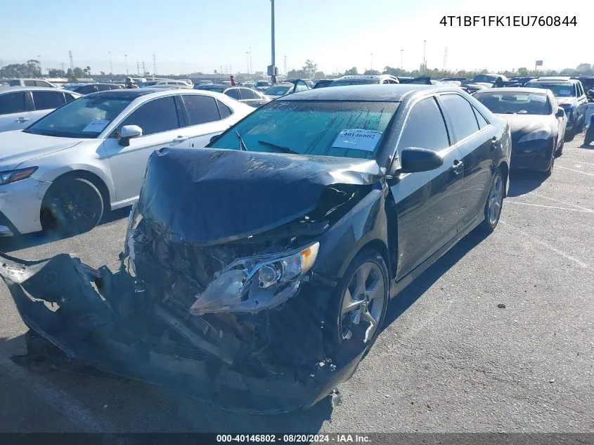 2014 Toyota Camry L/Se/Le/Xle VIN: 4T1BF1FK1EU760844 Lot: 40146802