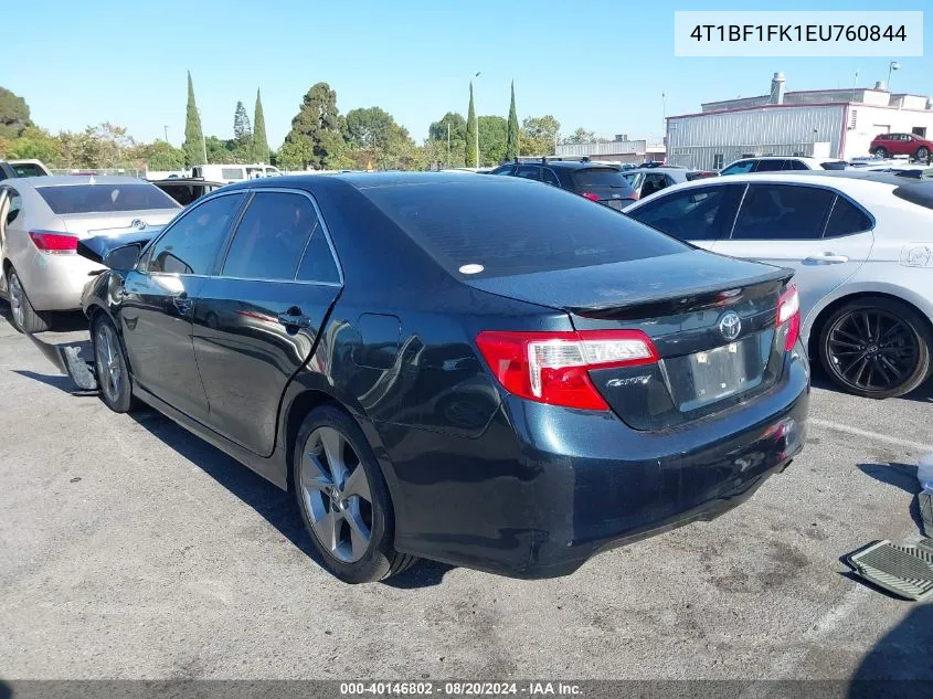 2014 Toyota Camry L/Se/Le/Xle VIN: 4T1BF1FK1EU760844 Lot: 40146802