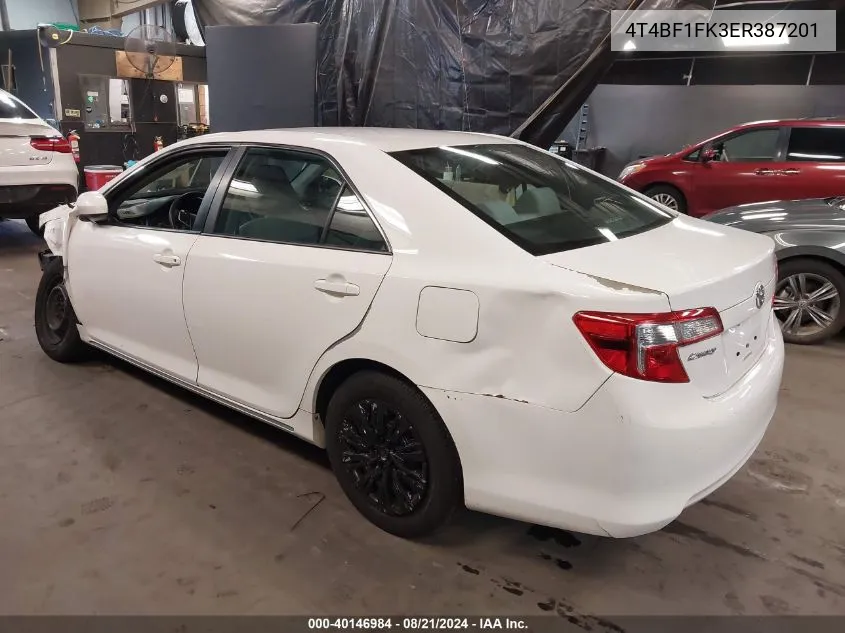 2014 Toyota Camry Le VIN: 4T4BF1FK3ER387201 Lot: 40146984