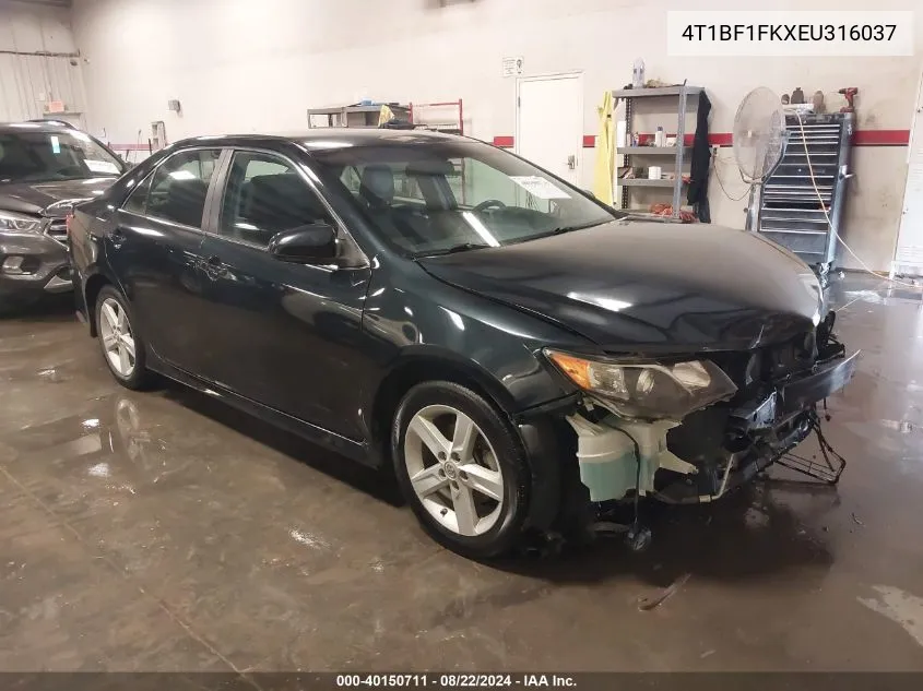 2014 Toyota Camry Se VIN: 4T1BF1FKXEU316037 Lot: 40150711