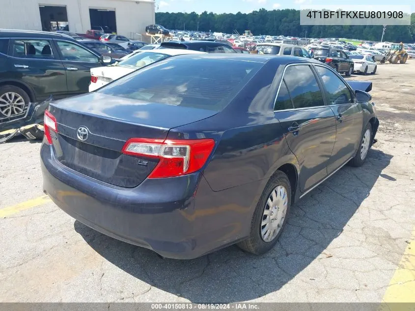 2014 Toyota Camry Le VIN: 4T1BF1FKXEU801908 Lot: 40150813