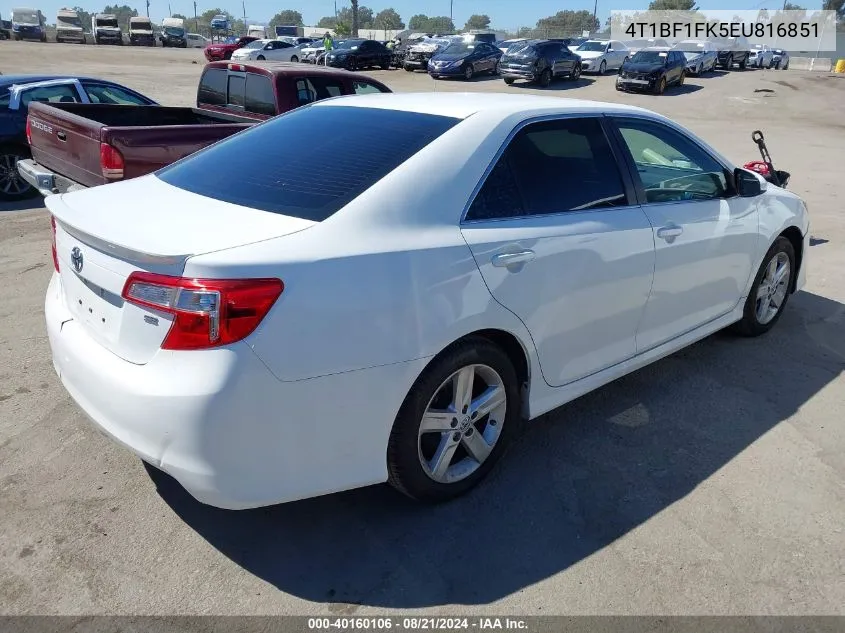 4T1BF1FK5EU816851 2014 Toyota Camry Se