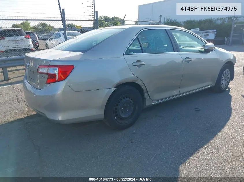 2014 Toyota Camry Le VIN: 4T4BF1FK6ER374975 Lot: 40164773