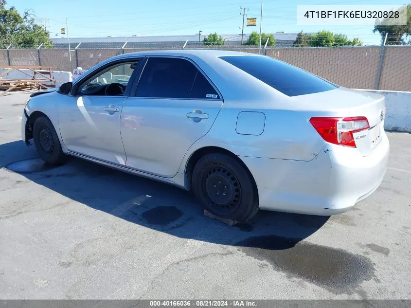 2014 Toyota Camry Le VIN: 4T1BF1FK6EU320828 Lot: 40166036