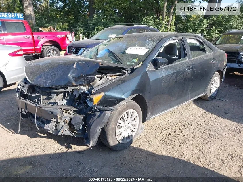 2014 Toyota Camry Le VIN: 4T4BF1FK0ER367472 Lot: 40173128