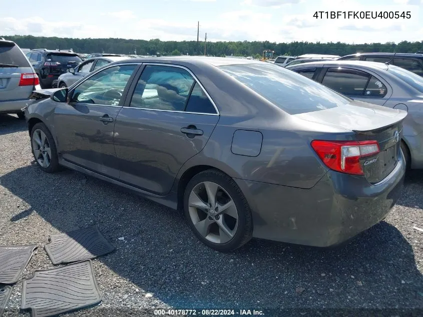 2014 Toyota Camry Se Sport VIN: 4T1BF1FK0EU400545 Lot: 40178772