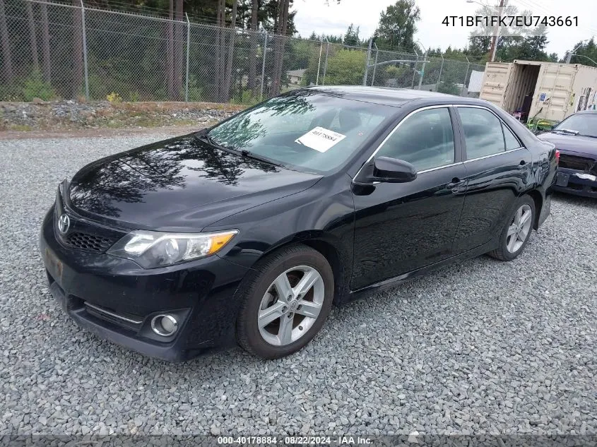 2014 Toyota Camry Se VIN: 4T1BF1FK7EU743661 Lot: 40178884