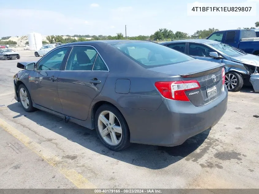 2014 Toyota Camry Se VIN: 4T1BF1FK1EU829807 Lot: 40179165