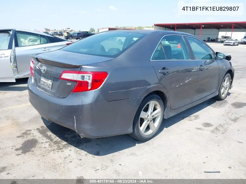 2014 Toyota Camry Se VIN: 4T1BF1FK1EU829807 Lot: 40179165