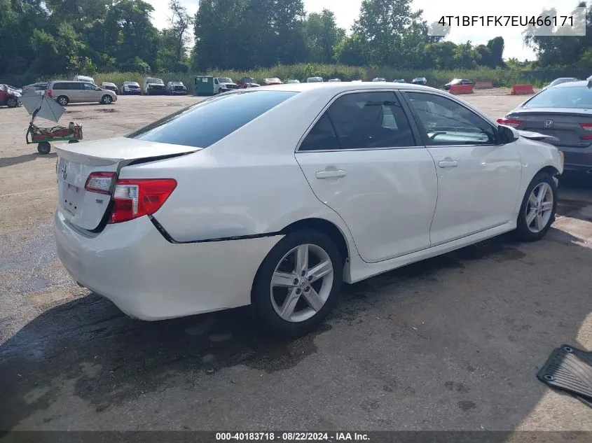 2014 Toyota Camry Se VIN: 4T1BF1FK7EU466171 Lot: 40183718