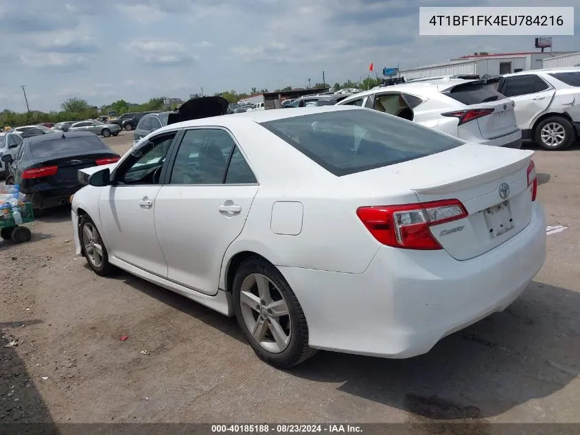 2014 Toyota Camry Se VIN: 4T1BF1FK4EU784216 Lot: 40185188