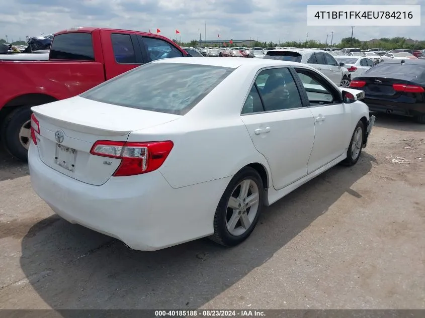 2014 Toyota Camry Se VIN: 4T1BF1FK4EU784216 Lot: 40185188