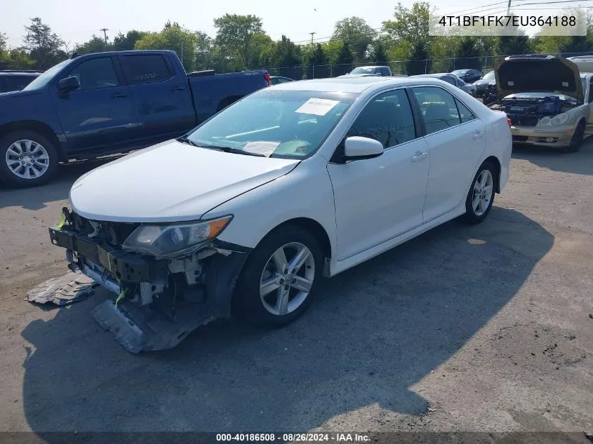 2014 Toyota Camry Se VIN: 4T1BF1FK7EU364188 Lot: 40186508