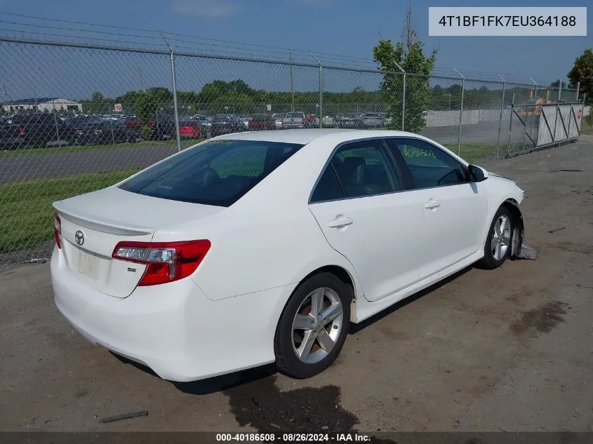 2014 Toyota Camry Se VIN: 4T1BF1FK7EU364188 Lot: 40186508