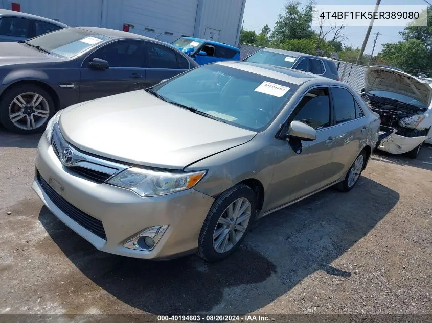 2014 Toyota Camry Xle VIN: 4T4BF1FK5ER389080 Lot: 40194603