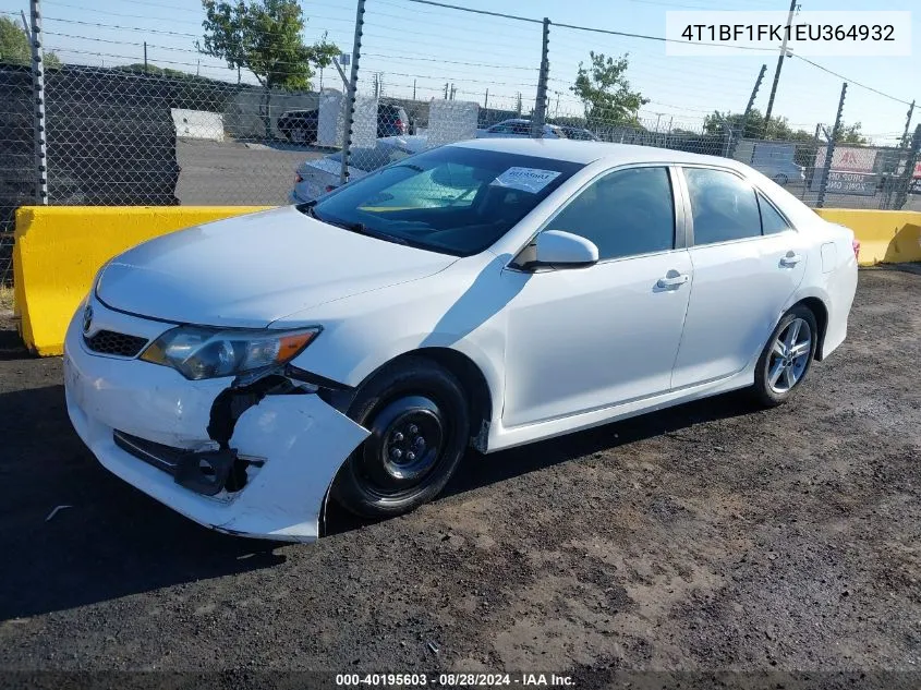 2014 Toyota Camry Se VIN: 4T1BF1FK1EU364932 Lot: 40195603